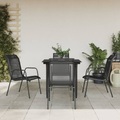 vidaXL, vidaXL 5-tlg. Garten-Essgruppe Schwarz Stahl und Textilene