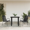 vidaXL, vidaXL 3-tlg. Garten-Essgruppe Schwarz Stahl und Textilene