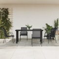 vidaXL, vidaXL 5-tlg. Garten-Essgruppe Schwarz Stahl und Textilene