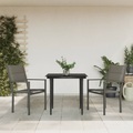 vidaXL, vidaXL 3-tlg. Garten-Essgruppe Schwarz Stahl und Textilene