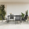 vidaXL, vidaXL 5-tlg. Garten-Essgruppe Schwarz Stahl und Textilene