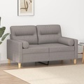 vidaXL, vidaXL 2-Sitzer-Sofa mit Zierkissen Taupe 120 cm Stoff