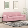 vidaXL, vidaXL 3-Sitzer-Sofa mit Zierkissen Rosa 180 cm Samt