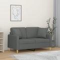 vidaXL, vidaXL 2-Sitzer-Sofa mit Zierkissen Dunkelgrau 120 cm Stoff