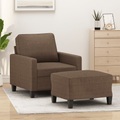 vidaXL, vidaXL Sessel mit Hocker Braun 60 cm Stoff