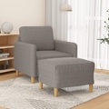 vidaXL, vidaXL Sessel mit Hocker Taupe 60 cm Stoff