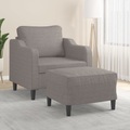 vidaXL, vidaXL Sessel mit Hocker Taupe 60 cm Stoff