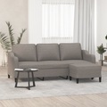 vidaXL, vidaXL 3-Sitzer-Sofa mit Hocker Taupe 180 cm Stoff