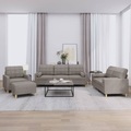 vidaXL, vidaXL 4-tlg. Sofagarnitur mit Kissen Taupe Stoff