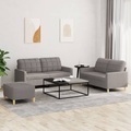 vidaXL, vidaXL 3-tlg. Sofagarnitur mit Kissen Taupe Stoff