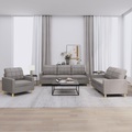 vidaXL, vidaXL 3-tlg. Sofagarnitur mit Kissen Taupe Stoff