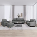 vidaXL, vidaXL 4-tlg. Sofagarnitur mit Kissen Dunkelgrau Stoff