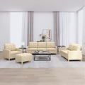 vidaXL, vidaXL 4-tlg. Sofagarnitur mit Kissen Creme Stoff