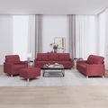 vidaXL, vidaXL 4-tlg. Sofagarnitur mit Kissen Weinrot Stoff