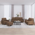 vidaXL, vidaXL 4-tlg. Sofagarnitur mit Kissen Braun Stoff