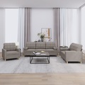 vidaXL, vidaXL 3-tlg. Sofagarnitur mit Kissen Taupe Stoff
