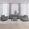 vidaXL, vidaXL 3-tlg. Sofagarnitur mit Kissen Dunkelgrau Stoff
