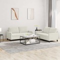 vidaXL, vidaXL 2-tlg. Sofagarnitur mit Kissen Creme Samt