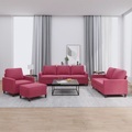 vidaXL, vidaXL 4-tlg. Sofagarnitur mit Kissen Weinrot Samt