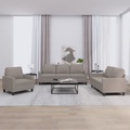 vidaXL, vidaXL 3-tlg. Sofagarnitur mit Kissen Taupe Stoff