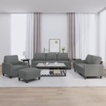 vidaXL, vidaXL 4-tlg. Sofagarnitur mit Kissen Dunkelgrau Stoff