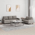 vidaXL, vidaXL 2-tlg. Sofagarnitur mit Kissen Taupe Stoff