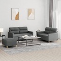 vidaXL, vidaXL 3-tlg. Sofagarnitur mit Kissen Dunkelgrau Stoff