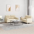vidaXL, vidaXL 2-tlg. Sofagarnitur mit Kissen Creme Stoff