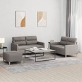 vidaXL, vidaXL 3-tlg. Sofagarnitur mit Kissen Taupe Stoff