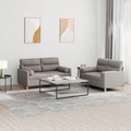 vidaXL, vidaXL 2-tlg. Sofagarnitur mit Kissen Taupe Stoff