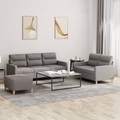 vidaXL, vidaXL 3-tlg. Sofagarnitur mit Kissen Taupe Stoff