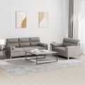 vidaXL, vidaXL 2-tlg. Sofagarnitur mit Kissen Taupe Stoff