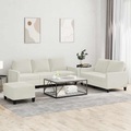 vidaXL, vidaXL 3-tlg. Sofagarnitur mit Kissen Creme Samt