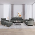vidaXL, vidaXL 4-tlg. Sofagarnitur mit Kissen Dunkelgrau Stoff