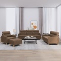 vidaXL, vidaXL 4-tlg. Sofagarnitur mit Kissen Braun Stoff