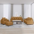 vidaXL, vidaXL 4-tlg. Sofagarnitur mit Kissen Braun Samt