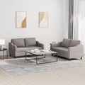 vidaXL, vidaXL 2-tlg. Sofagarnitur mit Kissen Taupe Stoff