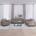 vidaXL, vidaXL 3-tlg. Sofagarnitur mit Kissen Taupe Stoff