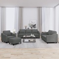 vidaXL, vidaXL 4-tlg. Sofagarnitur mit Kissen Dunkelgrau Stoff