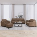 vidaXL, vidaXL 4-tlg. Sofagarnitur mit Kissen Braun Stoff