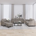 vidaXL, vidaXL 4-tlg. Sofagarnitur mit Kissen Taupe Stoff