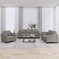 vidaXL, vidaXL 3-tlg. Sofagarnitur mit Kissen Taupe Stoff