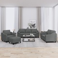 vidaXL, vidaXL 4-tlg. Sofagarnitur mit Kissen Dunkelgrau Stoff