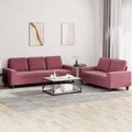 vidaXL, vidaXL 2-tlg. Sofagarnitur Weinrot Stoff