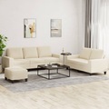 vidaXL, vidaXL 3-tlg. Sofagarnitur Creme Stoff