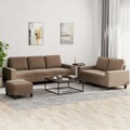vidaXL, vidaXL 3-tlg. Sofagarnitur Braun Stoff