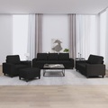 vidaXL, vidaXL 4-tlg. Sofagarnitur Schwarz Stoff