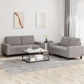 vidaXL, vidaXL 2-tlg. Sofagarnitur Taupe Stoff