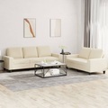 vidaXL, vidaXL 2-tlg. Sofagarnitur Creme Stoff