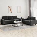 vidaXL, vidaXL 2-tlg. Sofagarnitur Schwarz Stoff